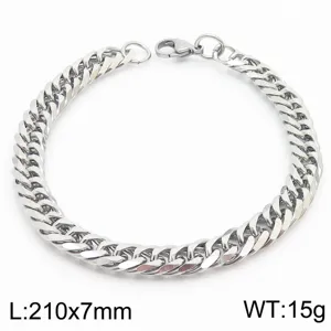 Bracelet gourmette en acier inoxydable vue détaillée, beau bijou de mode durable.