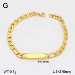Bracelet gourmette ID en acier inoxydable doré pour hommes et femmes bijoux de mode.