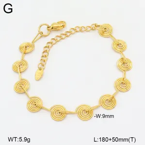 Bracelet de chaîne en spirale en acier inoxydable doré, design élégant pour femmes.