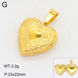 Gouden hartje medaillon hanger detail met openingsfunctie, gewicht 3,2g en maat 23x22mm.