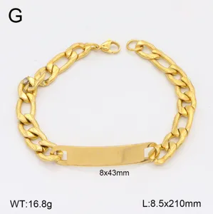 Bracelet gourmette ID en acier inoxydable dore pour homme femme bijoux tendance