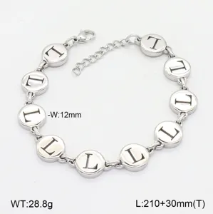 Bracelet en acier inoxydable avec pendentif lettre L bijou argenté minimaliste