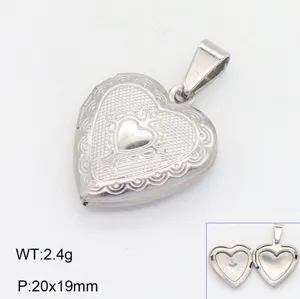 Pendentif médaillon cœur argenté avec relief floral ouvrant pour photo bijoux accessoire
