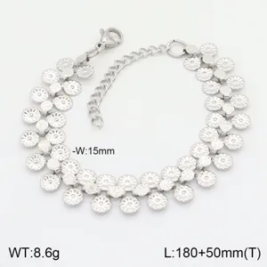 Bracelet à maillons de fleurs en acier inoxydable pour femmes et hommes bijoux de mode 180mm.