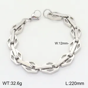 Bracelet en maille géométrique en acier inoxydable pour homme et femme, style hip-hop détail.