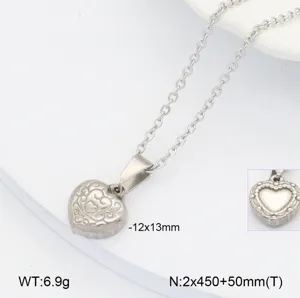 Collier pendentif cœur en acier inoxydable avec design filigrane complexe, 12x13mm, bijoux élégants.
