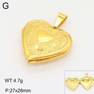 Gouden hart medaillon hanger ketting, openbare fotodoos sieraden bedel 27x28mm