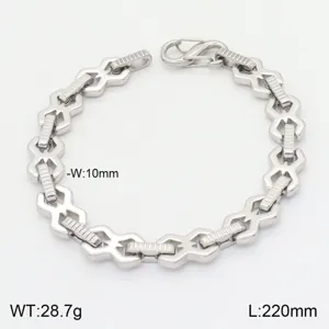 Bracelet en acier inoxydable style hip-hop pour homme et femme, largeur 10mm longueur 220mm.