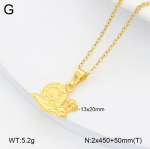 Collier pendentif escargot mignon en acier inoxydable doré bijoux de mode 13x20mm