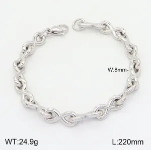 Bracelet de chaine en acier inoxydable avec motif infini, bijou tendance unisexe.