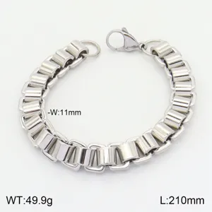 Bracelet en acier inoxydable pour homme style hip hop couleur argent longueur 210 mm