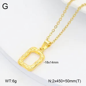 Collier pendentif rectangle géométrique en acier inoxydable doré pour femmes, bijoux.