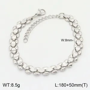 Bracelet en maillons en acier inoxydable de 8mm de largeur avec longueur ajustable style.