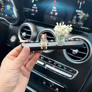 Süße Katzen Auto temporäre Parkkarte Nummernschild mit Aromatherapie Ornament für Armaturenbrett.