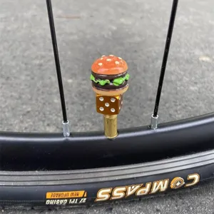 Créatif Burger Carambole Singe Dés Vélo Pneu Capuchons de Valve Adaptateur de Valve Presta Schrader Accessoires de Vélo