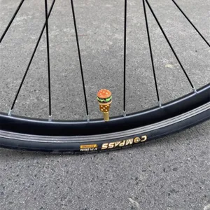 Capuchon de valve de pneu de vélo hamburger créatif, bouchon anti-poussière mignon.