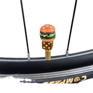 Capuchon de valve de pneu de vélo hamburger dés créatif accessoire buse d'air principale