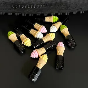 Cute ice cream cone bicycle tire valve caps dust covers for mountain road bikes.
