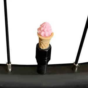 Cute ice cream cone bicycle valve cap dust cover for mountain and road bike tires decor