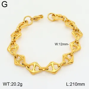 Bracelet grosse chaîne plaqué or 18K en acier titane, bijou tendance maillon géométrique.