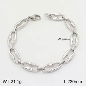 Bracelet de chaîne en acier inoxydable pour hommes et femmes, design géométrique creux stylé.