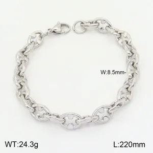 Bracelet chaîne acier inoxydable homme femme, style hip-hop, largeur 8.5mm, longueur 220mm.