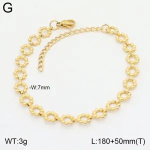 Bracelet de fleurs en acier titane doré pour femmes, accessoire de bijoux en acier inoxy.