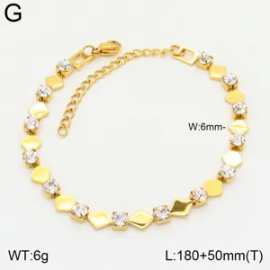 Bracelet en acier inoxydable zircon doré vue détaillée, design minimaliste élégant.