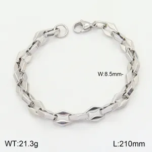Vue détaillée du bracelet de chaîne en acier inoxydable avec spécifications de taille.