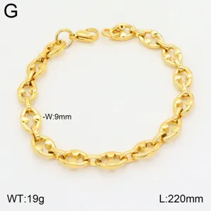 Bracelet de chaîne en acier titane doré, bijoux de mode 18k élégants pour femmes.