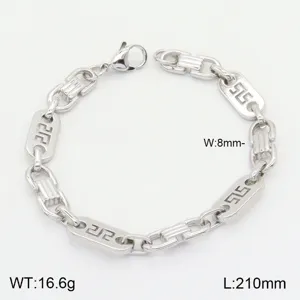 Bracelet en acier inoxydable avec motif géométrique, bijoux style hip-hop tendance pour hommes.