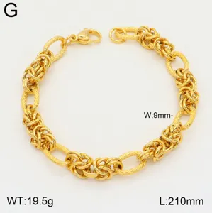 Bracelet de chaîne épais entrelacé en acier titane plaqué or, bijoux hip-hop stylés hommes.
