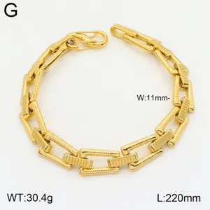 Bracelet grosse chaîne plaqué or 18K en acier inoxydable bijou mode hip-hop unisexe 220mm