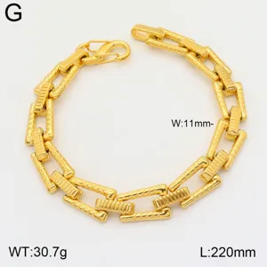 Bracelet Grosse Chaîne En Acier Titane Plaqué Or 18K Bijoux De Mode Hip Hop Pour Homme