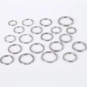 Stainless Steel Keychain Ring Heavy Duty Metal Split Ring Multi Specification Round Key Ring Holder Hardware Accessories