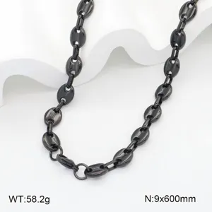Collier chaîne grains de café en acier inoxydable bijou géométrique tendance pour homme femme