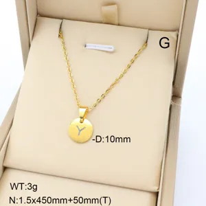 Collier pendentif lettre Y en acier inoxydable doré bijou minimaliste pour femmes chic