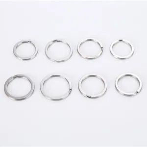 Stainless steel key rings set, multi-size polished split rings for keys and crafts.