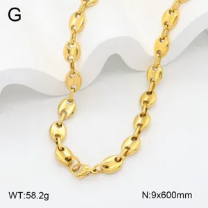 Collier chaîne grains de café en acier inoxydable, bijoux plaqués or 18K en acier titane.