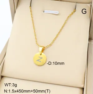 Collier Pendentif Lettre en Acier Inoxydable Minimaliste Plaqué Or Collier Pendentif Alphabet Initial pour Femmes Bijoux
