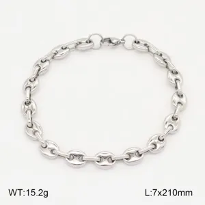 Bracelet chaîne grains de café en acier inoxydable vue détaillée, design bijoux titane.