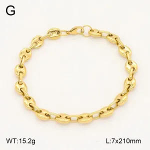 Bracelet chaîne de grains de café en acier inoxydable doré, accessoire de mode élégant.
