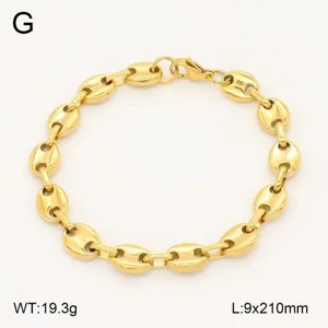 Bracelet en acier inoxydable maille grains de cafe dore or 18K pour femme et homme