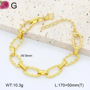 Bracelet chaîne trombone en acier inoxydable doré, vue détaillée des maillons finis.