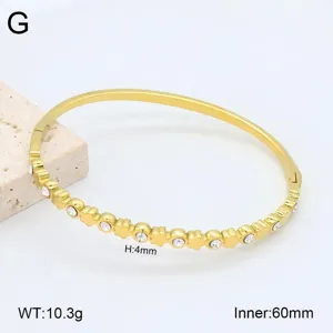 Bracelet jonc coeur en acier inoxydable avec strass scintillants, bijou manchette tendance.