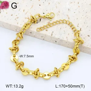 Bracelet maille trombone en acier inoxydable plaqué or, bijoux de mode.