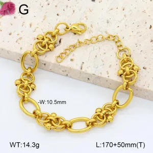 Bracelet de chaîne hip-hop en acier inoxydable avec anneaux entrelacés et finition dorée.