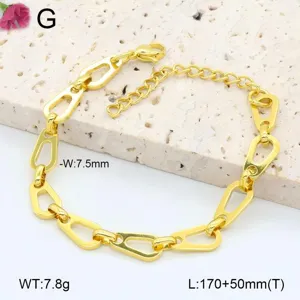 Bracelet de chaîne à maillons géométriques en acier inoxydable doré femme mode 170+50mm