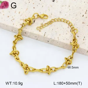 Bracelet en acier inoxydable doré avec design de trombone et nœuds, bijou élégant