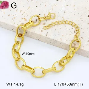 Bracelet en chaîne maille gourmette plaqué or en acier inoxydable élégant et tendance.